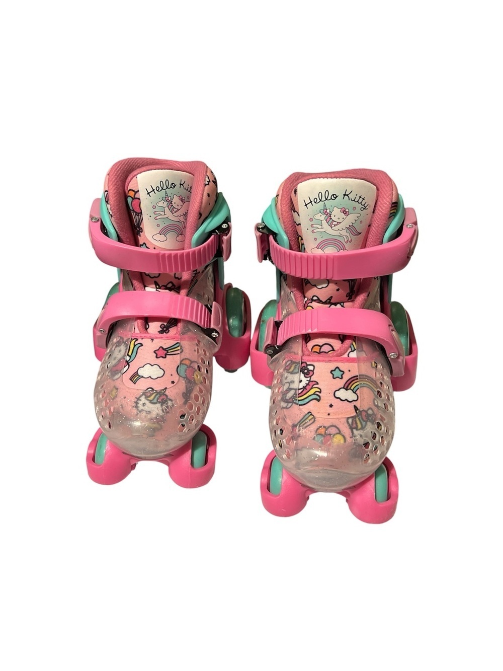 Hello Kitty Pink and Teal Adjustable Quad Roller Skates